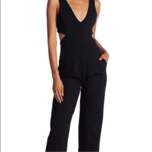 Velvet Torch Black Cutout Jumpsuit, Size Small - Picture 1 of 5